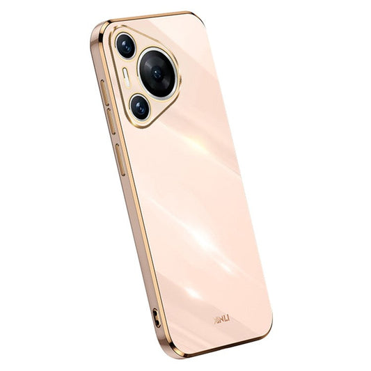 XINLI For Huawei Pura 70 Case Flexible TPU Electroplated Back Phone Cover - Pink