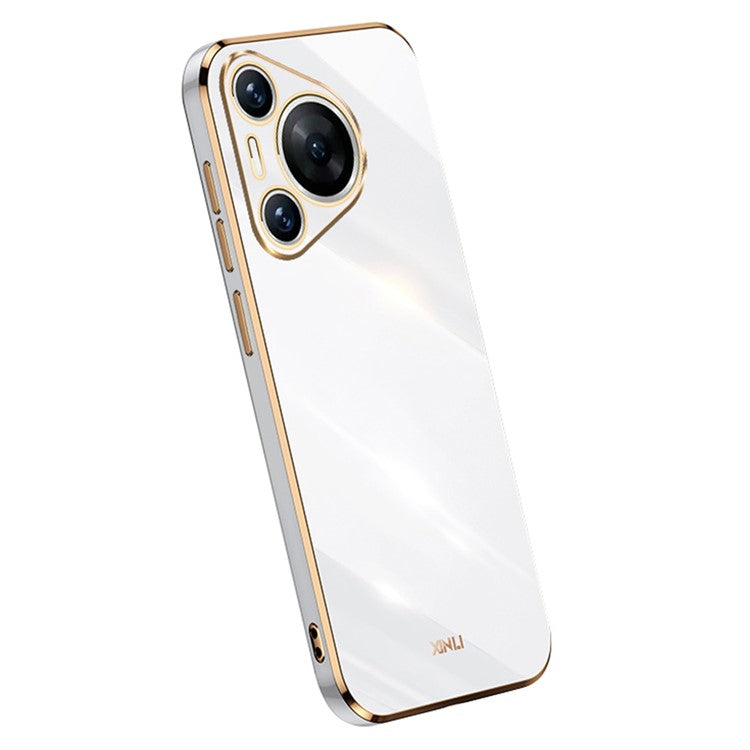 XINLI For Huawei Pura 70 Case Flexible TPU Electroplated Back Phone Cover - White