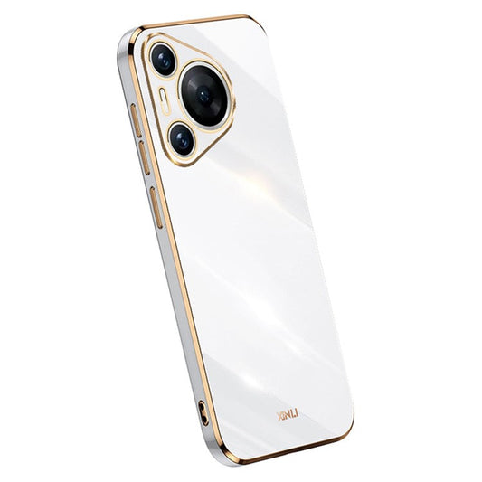XINLI For Huawei Pura 70 Case Flexible TPU Electroplated Back Phone Cover - White