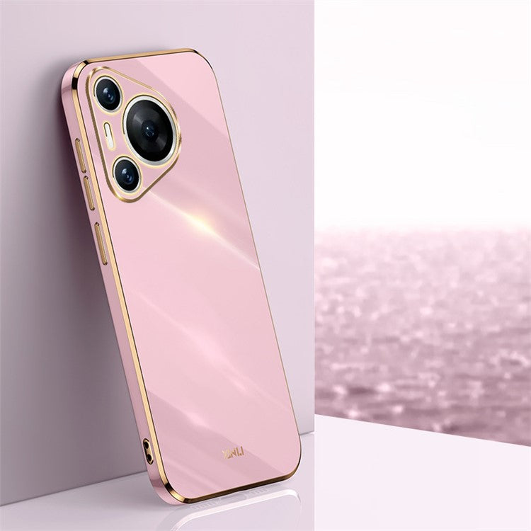 XINLI For Huawei Pura 70 Case Flexible TPU Electroplated Back Phone Cover - Purple