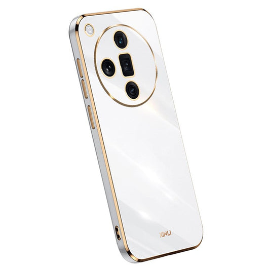 XINLI For Oppo Find X7 5G Case Electroplating Soft TPU Back Phone Cover - White
