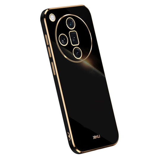 XINLI For Oppo Find X7 5G Case Electroplating Soft TPU Back Phone Cover - Black