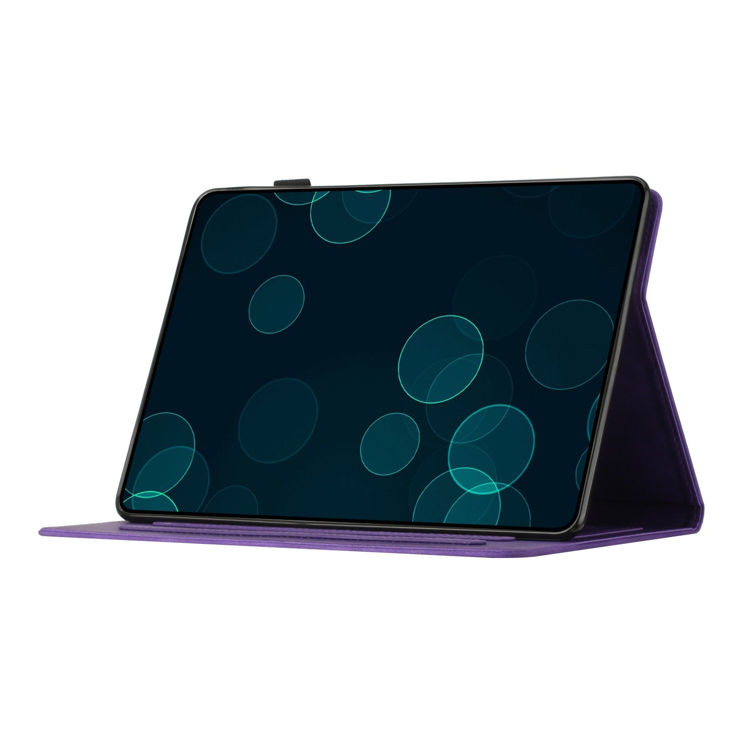 For Samsung Galaxy Tab S9 (X710 X716B X718U) / S9 FE (X510 / X516B) Card Holder Case Coconut Tree Imprinted Leather Tablet Cover - Purple