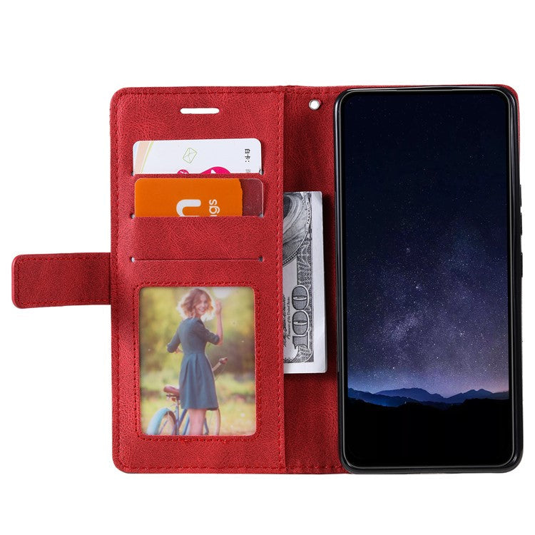 For Samsung Galaxy A05s 4G Case Flip Wallet PU Leather Skin-touch Shockproof Phone Cover - Red