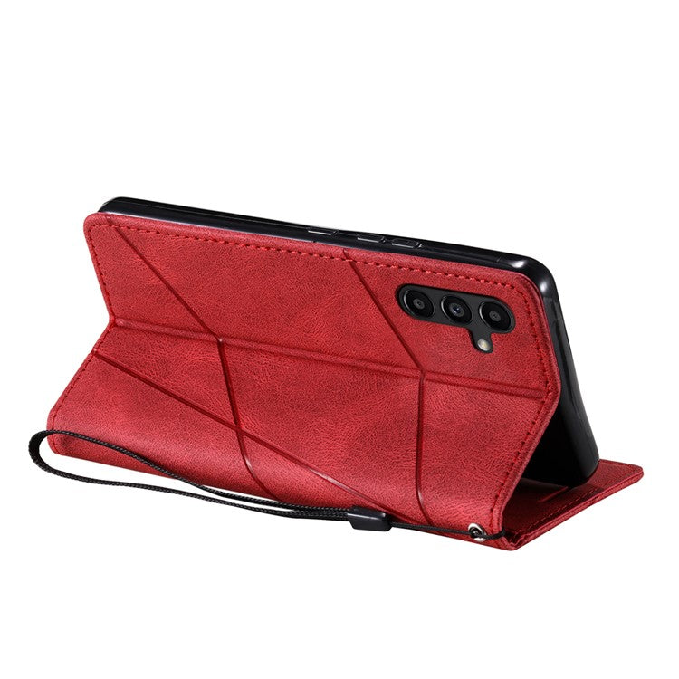 For Samsung Galaxy A05s 4G Case Flip Wallet PU Leather Skin-touch Shockproof Phone Cover - Red