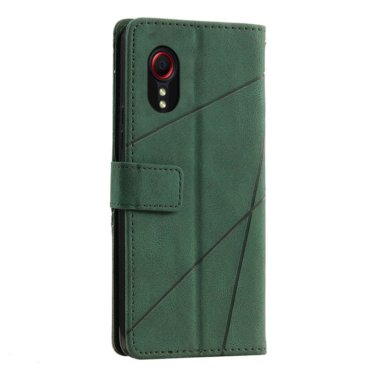 For Samsung Galaxy Xcover7 Case PU Leather Phone Protective Cover Skin-touch Wallet - Green