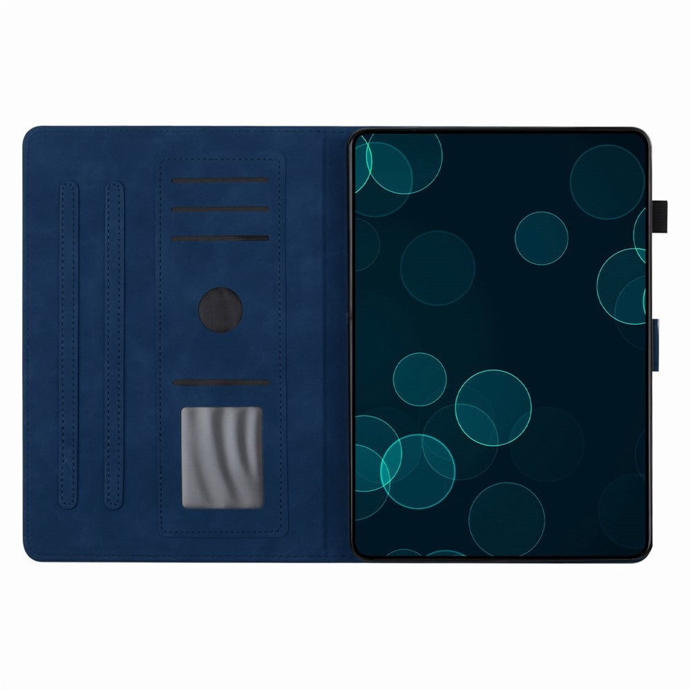 For Lenovo Tab M11 / Xiaoxin Pad 11 2024 TB-331FC Tablet Case Coconut Tree Imprinted Card Holder Leather Cover - Blue