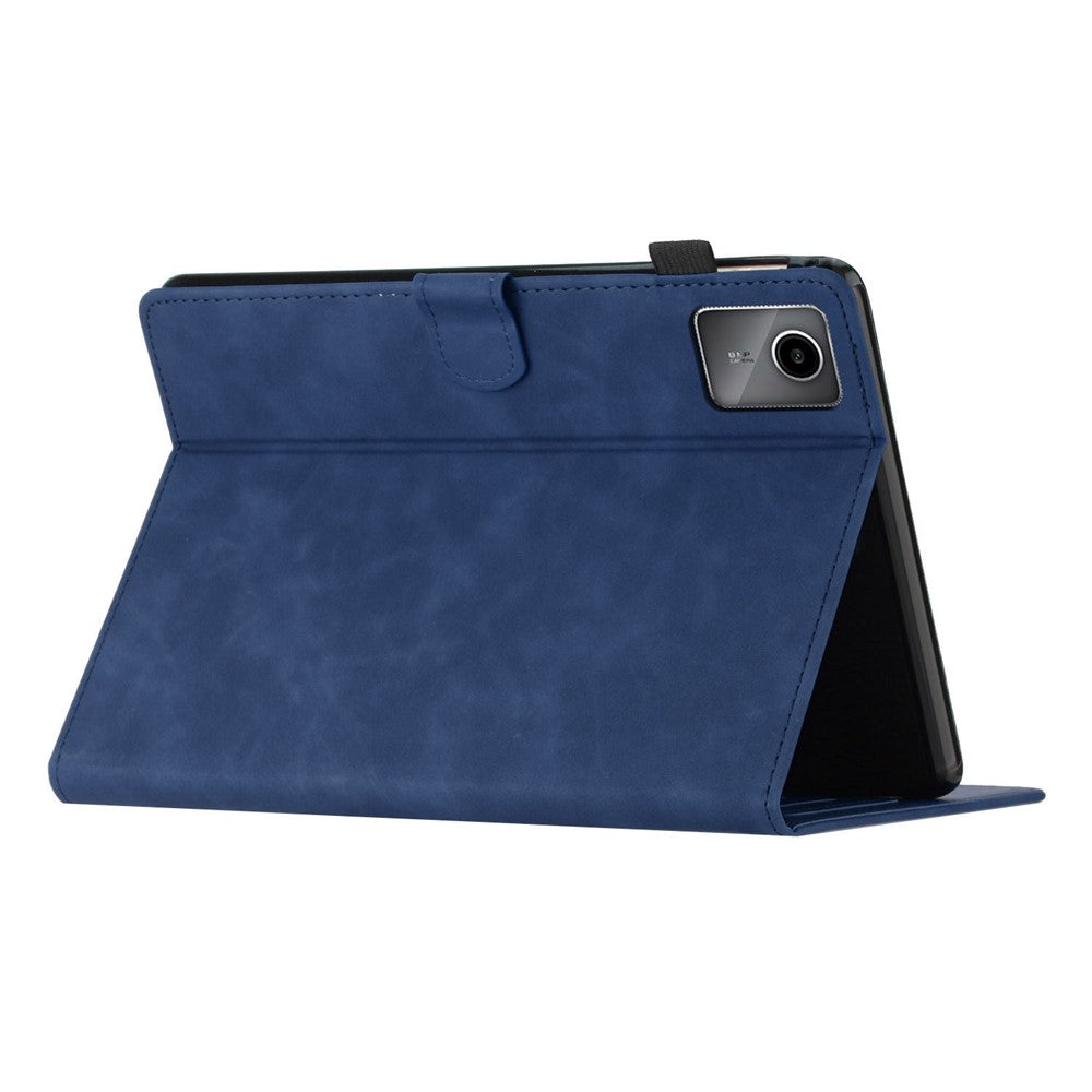 For Lenovo Tab M11 / Xiaoxin Pad 11 2024 TB-331FC Tablet Case Coconut Tree Imprinted Card Holder Leather Cover - Blue