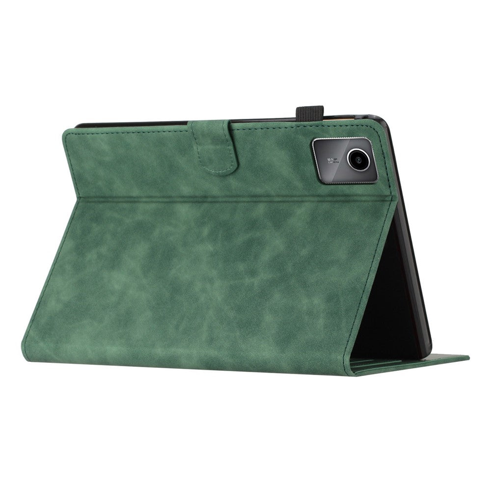For Lenovo Tab M11 / Xiaoxin Pad 11 2024 TB-331FC Tablet Case Coconut Tree Imprinted Card Holder Leather Cover - Green