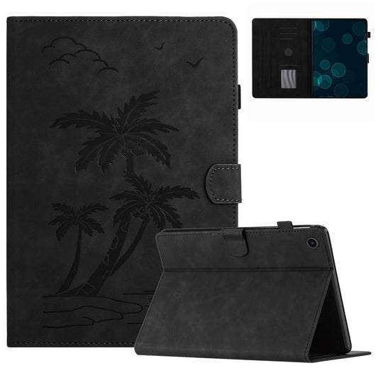For Lenovo Tab M10 (Gen 3) Case Auto Sleep / Wake PU Leather Coconut Tree Pattern Tablet Cover - Black