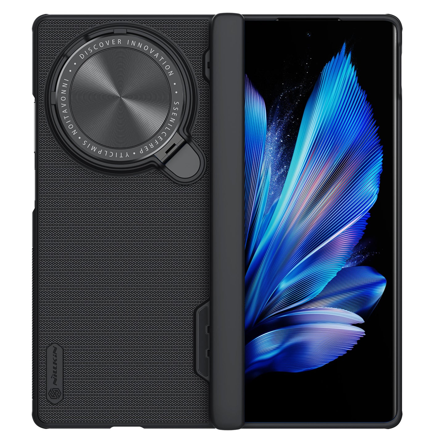 NILLKIN Super Frosted Shield Prop For vivo X Fold3 Pro Case Camera Lens Lid Kickstand Phone Cover - Black