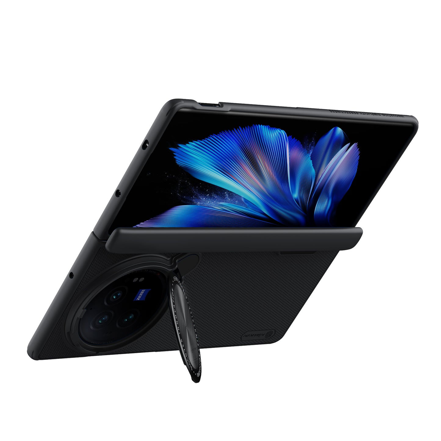 NILLKIN Super Frosted Shield Prop For vivo X Fold3 Pro Case Camera Lens Lid Kickstand Phone Cover - Black