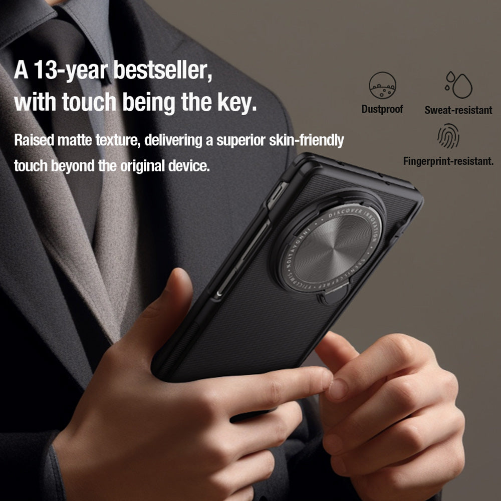 NILLKIN Super Frosted Shield Prop For vivo X Fold3 Pro Case Camera Lens Lid Kickstand Phone Cover - Black
