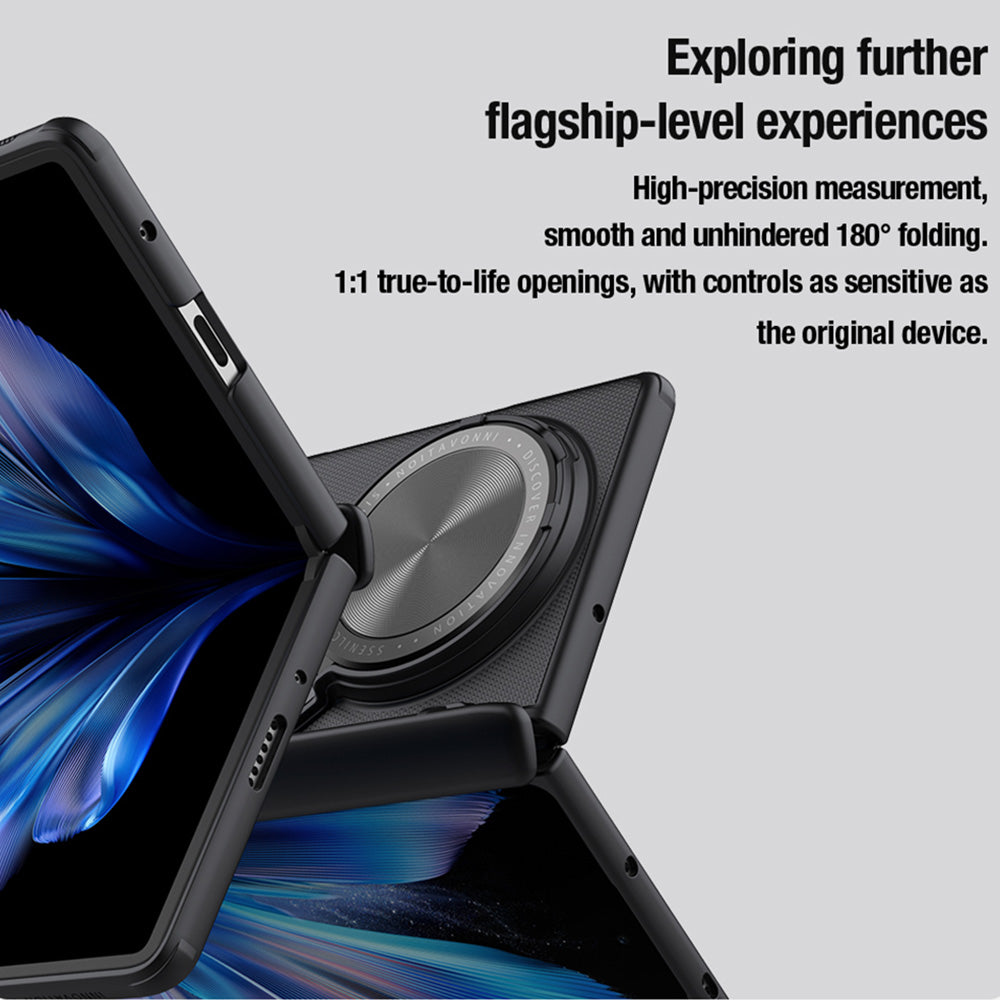 NILLKIN Super Frosted Shield Prop For vivo X Fold3 Pro Case Camera Lens Lid Kickstand Phone Cover - Black