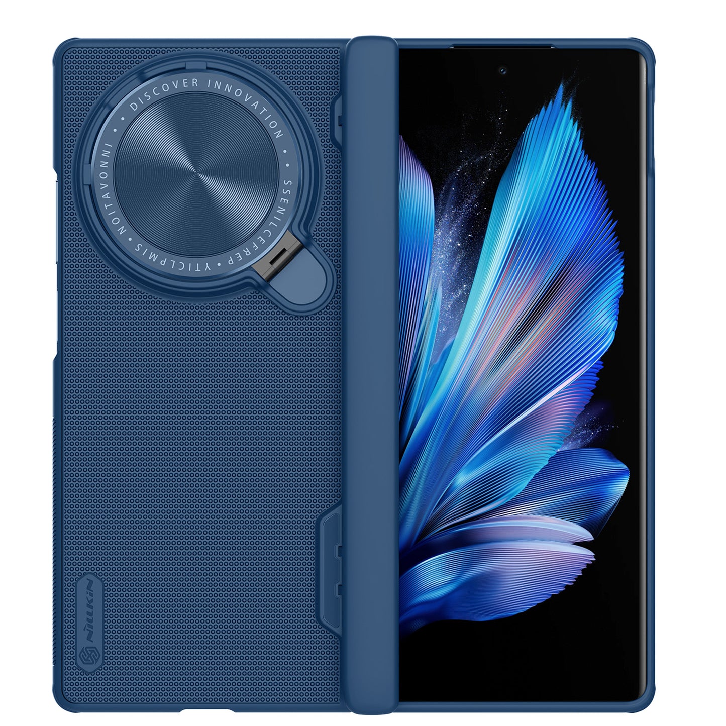 NILLKIN Super Frosted Shield Prop For vivo X Fold3 Pro Case Camera Lens Lid Kickstand Phone Cover - Blue