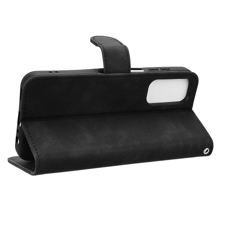 For Samsung Galaxy M15 5G Case Skin-Touch Leather Flip Stand Phone Cover - Black