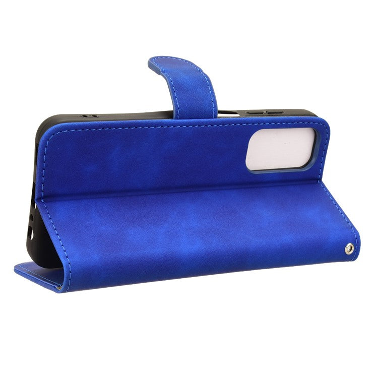 For Samsung Galaxy M15 5G Case Skin-Touch Leather Flip Stand Phone Cover - Blue