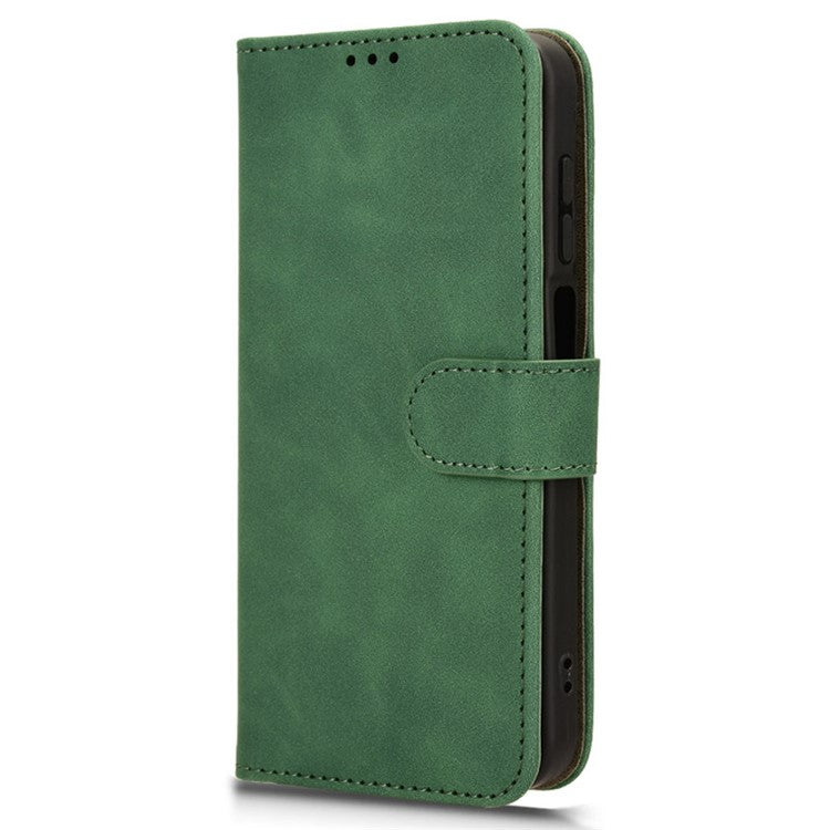 For Samsung Galaxy M15 5G Case Skin-Touch Leather Flip Stand Phone Cover - Green