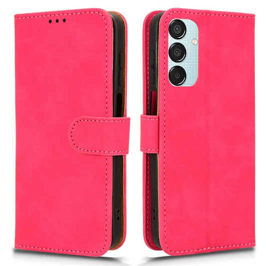 For Samsung Galaxy M15 5G Case Skin-Touch Leather Flip Stand Phone Cover - Rose