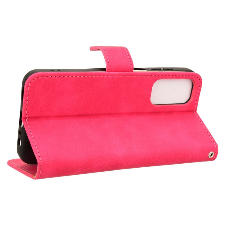 For Samsung Galaxy M15 5G Case Skin-Touch Leather Flip Stand Phone Cover - Rose