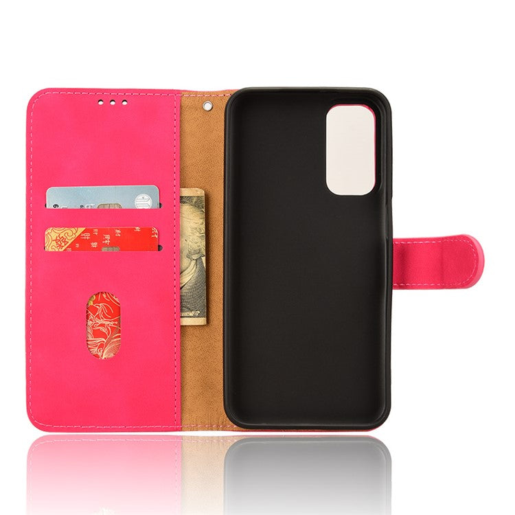 For Samsung Galaxy M15 5G Case Skin-Touch Leather Flip Stand Phone Cover - Rose