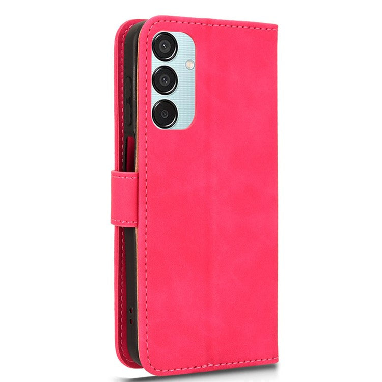 For Samsung Galaxy M15 5G Case Skin-Touch Leather Flip Stand Phone Cover - Rose