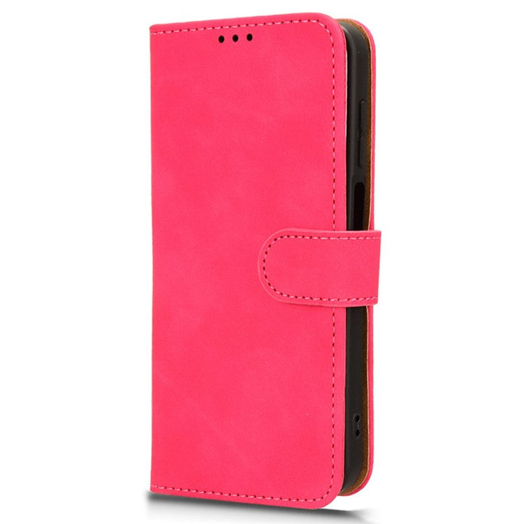 For Samsung Galaxy M15 5G Case Skin-Touch Leather Flip Stand Phone Cover - Rose