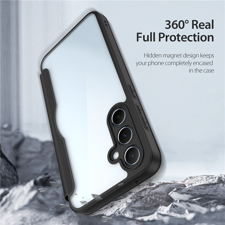 DUX DUCIS Skin X Pro for Samsung Galaxy A35 5G Leather Case Card Slots Flip Phone Cover - Black