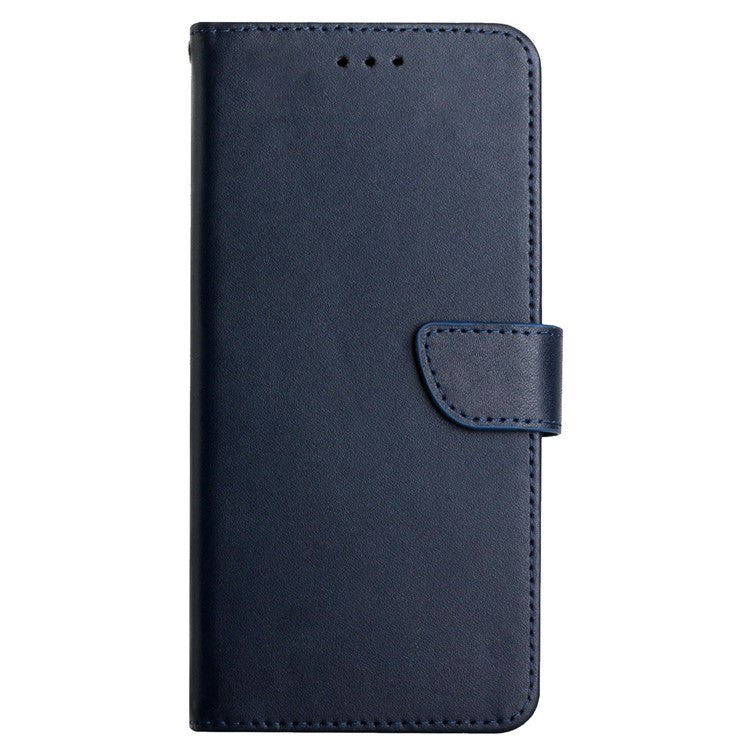 HT02 For Samsung Galaxy M55 5G / C55 5G / F55 5G Nappa Texture Phone Case Genuine Cow Leather Flip Stand Cover - Blue