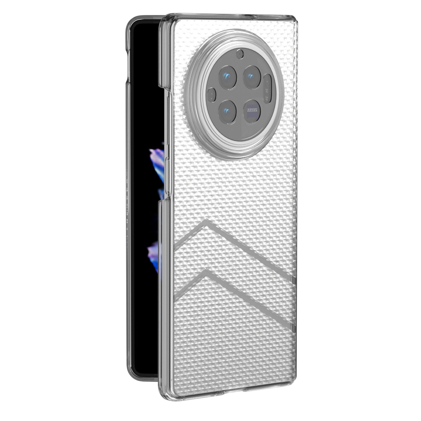 For vivo X Fold3 Clear Case Wave Texture Matte Hard PC Protective Phone Cover
