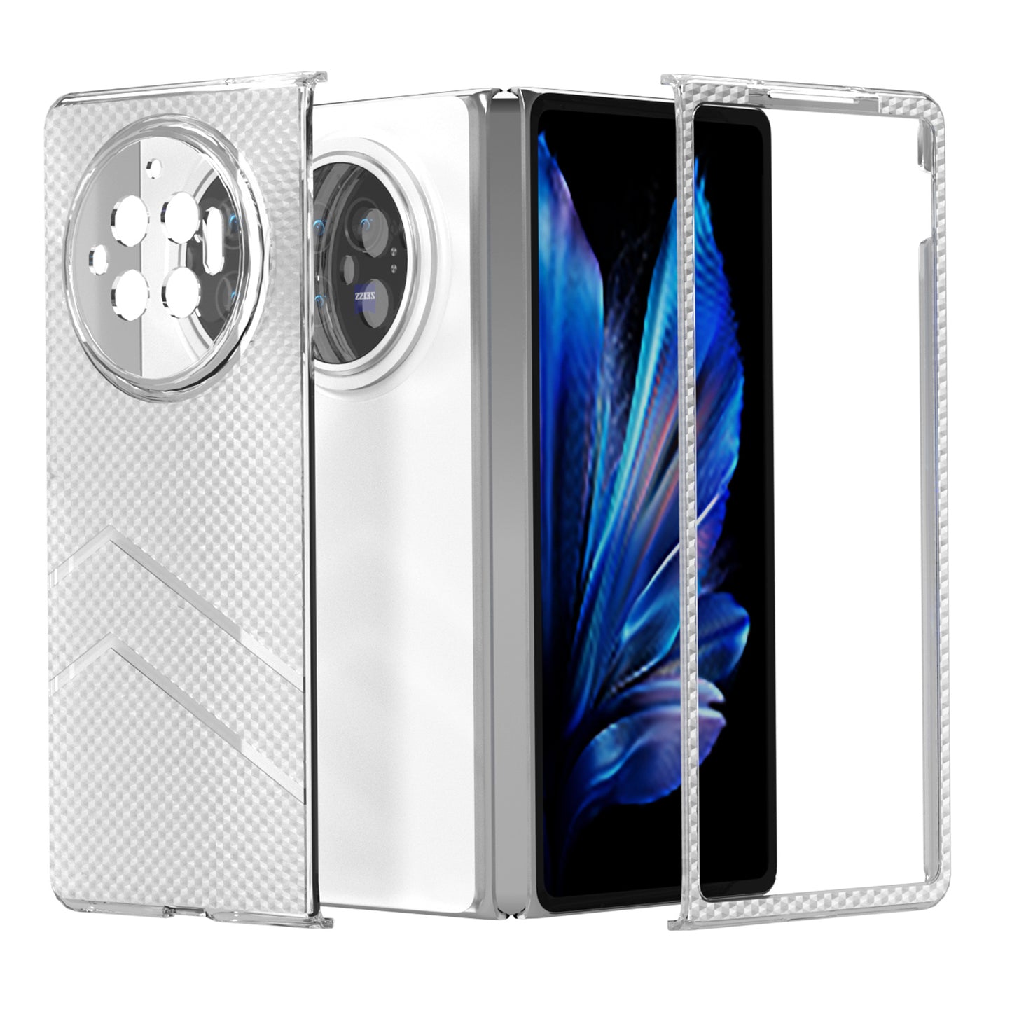 For vivo X Fold3 Clear Case Wave Texture Matte Hard PC Protective Phone Cover