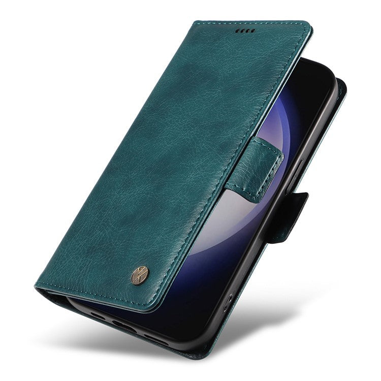 YIKATU YK-007 For Samsung Galaxy S24 Case Litchi Texture Leather Phone Cover - Blue