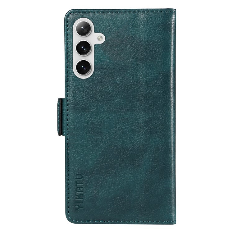 YIKATU YK-007 For Samsung Galaxy S24 Case Litchi Texture Leather Phone Cover - Blue