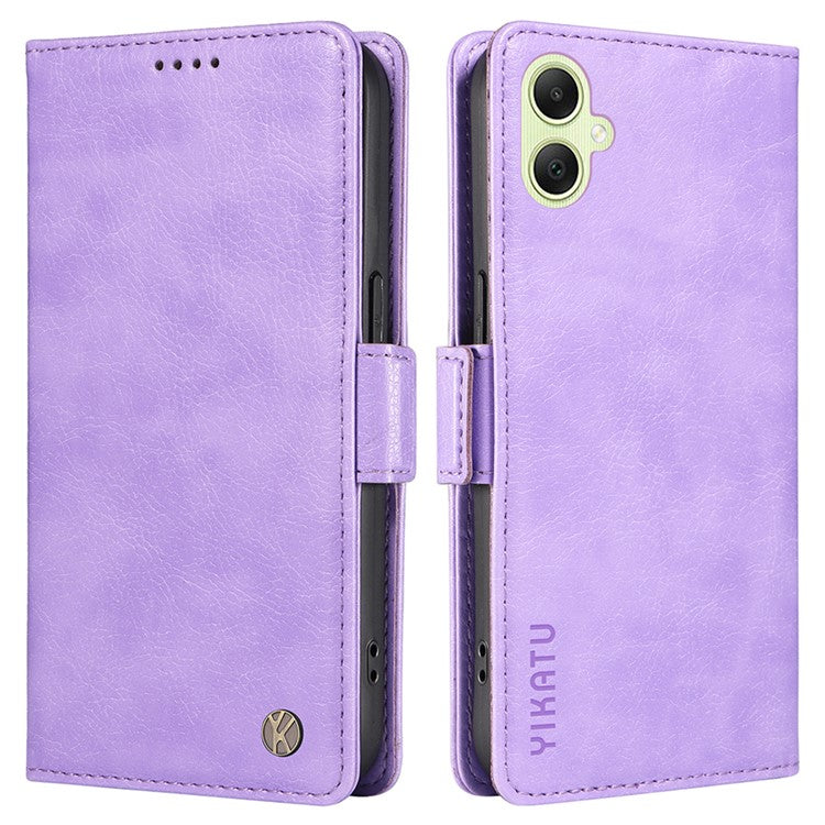 YIKATU YK-007 For Samsung Galaxy A05 4G Leather Case Litchi Texture Anti-Drop Phone Cover - Purple