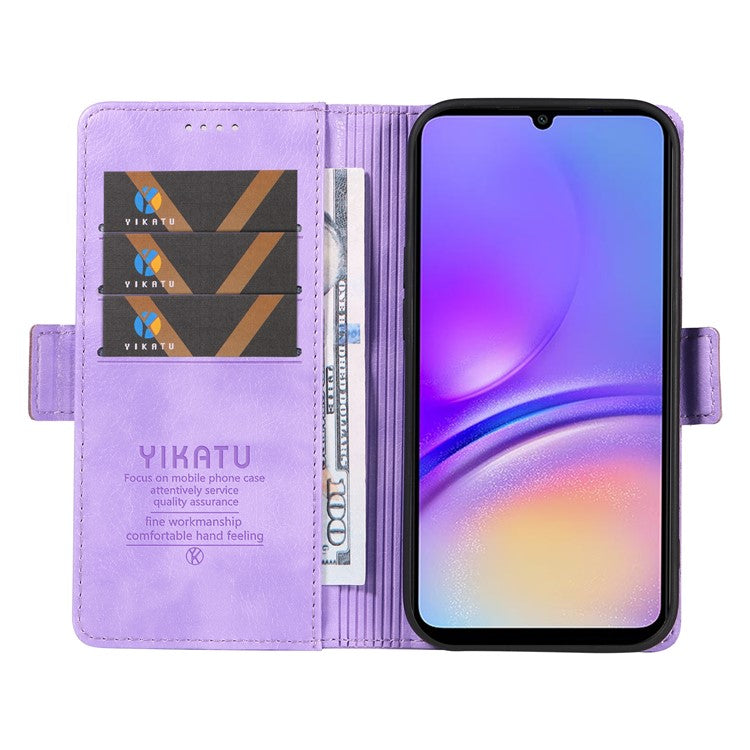 YIKATU YK-007 For Samsung Galaxy A05 4G Leather Case Litchi Texture Anti-Drop Phone Cover - Purple