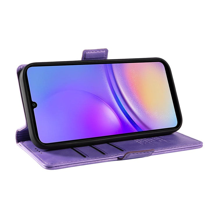 YIKATU YK-007 For Samsung Galaxy A05 4G Leather Case Litchi Texture Anti-Drop Phone Cover - Purple
