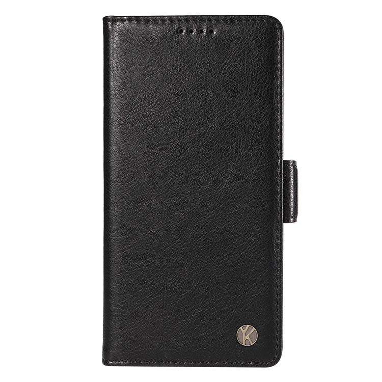 YIKATU YK-007 For Samsung Galaxy M15 5G Wallet Case Magnetic Clasp Leather Phone Cover - Black
