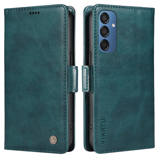 YIKATU YK-007 For Samsung Galaxy M15 5G Wallet Case Magnetic Clasp Leather Phone Cover - Blue