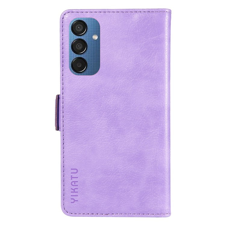 YIKATU YK-007 For Samsung Galaxy M15 5G Wallet Case Magnetic Clasp Leather Phone Cover - Purple