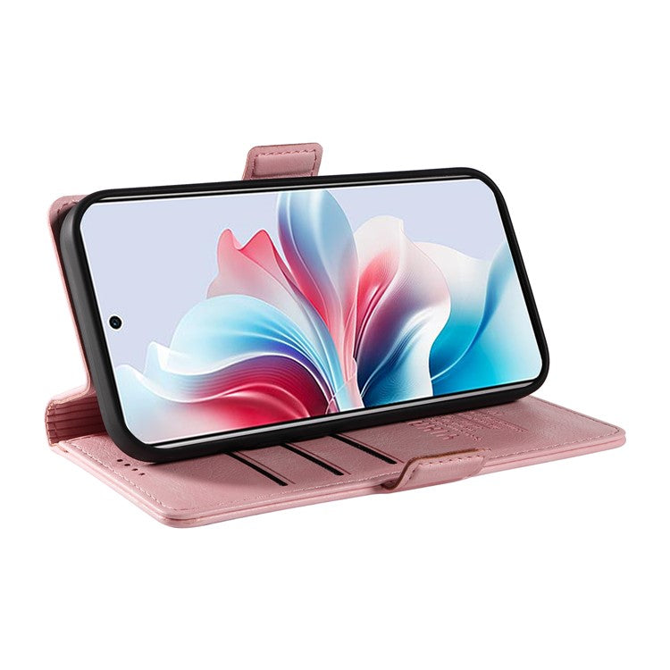 YIKATU YK-007 For Oppo Reno11 F 5G Case PU Leather+TPU Scratch-proof Mobile Phone Cover - Pink