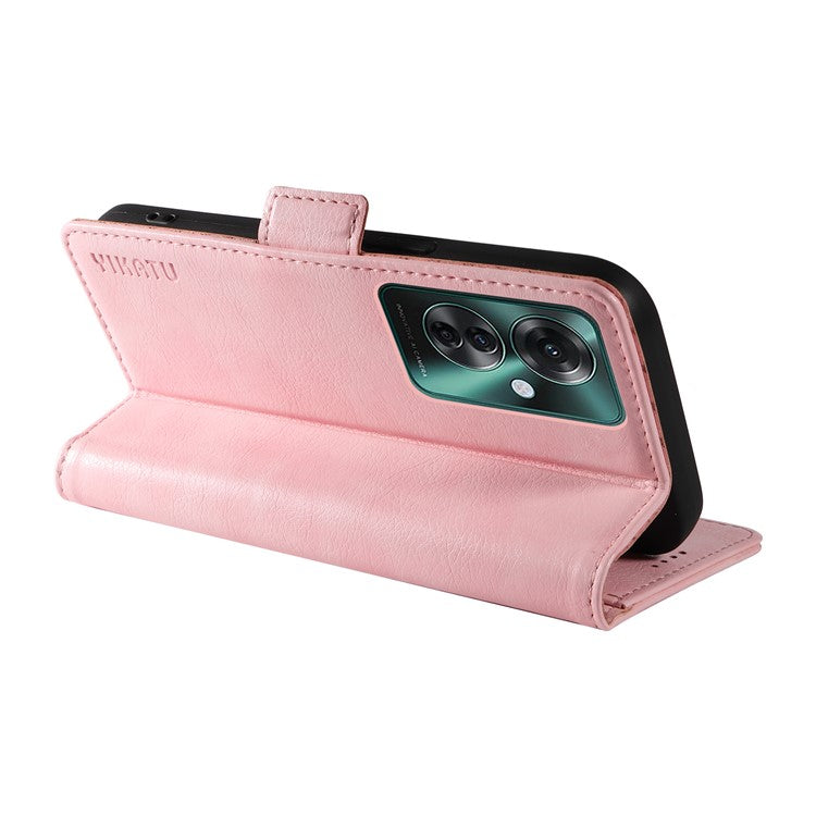 YIKATU YK-007 For Oppo Reno11 F 5G Case PU Leather+TPU Scratch-proof Mobile Phone Cover - Pink