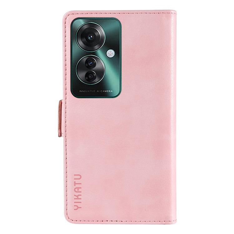 YIKATU YK-007 For Oppo Reno11 F 5G Case PU Leather+TPU Scratch-proof Mobile Phone Cover - Pink
