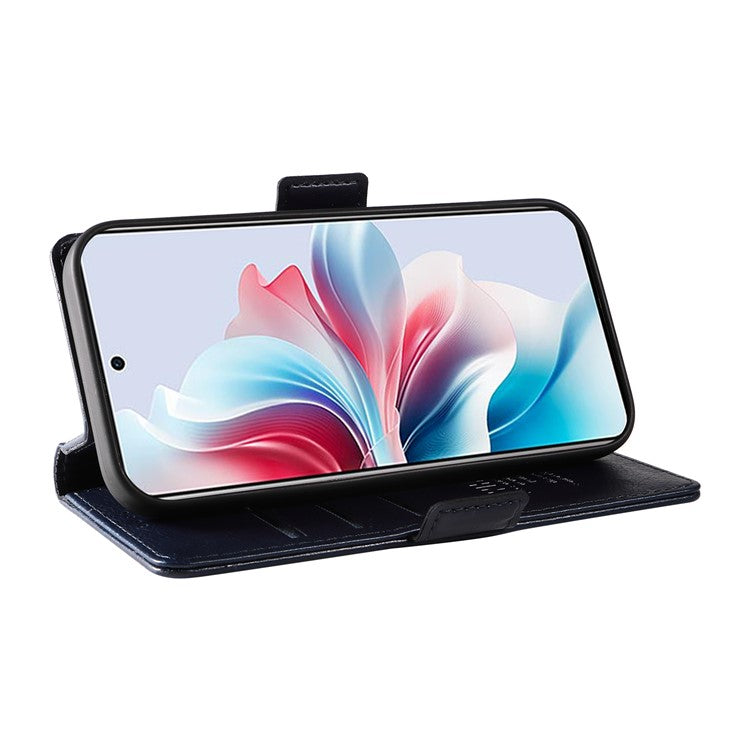 YIKATU YK-007 For Oppo Reno11 F 5G Case PU Leather+TPU Scratch-proof Mobile Phone Cover - Navy Blue