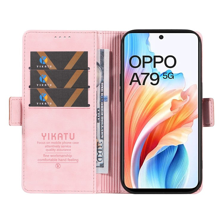 YIKATU YK-007 For Oppo A79 5G / A2 5G Leather Phone Case Litchi Texture Phone Shell - Pink