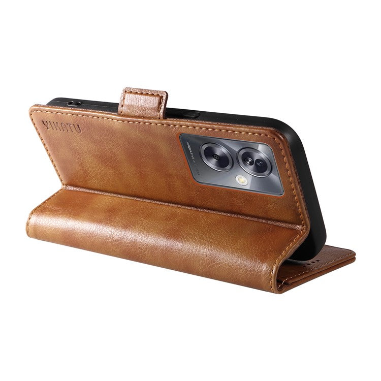 YIKATU YK-007 For Oppo A79 5G / A2 5G Leather Phone Case Litchi Texture Phone Shell - Brown
