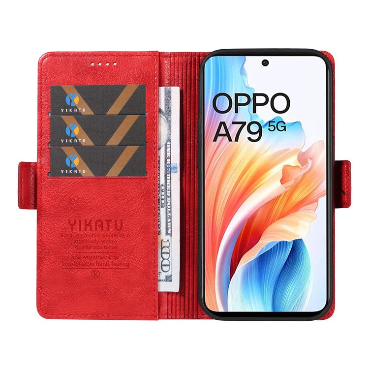 YIKATU YK-007 For Oppo A79 5G / A2 5G Leather Phone Case Litchi Texture Phone Shell - Red