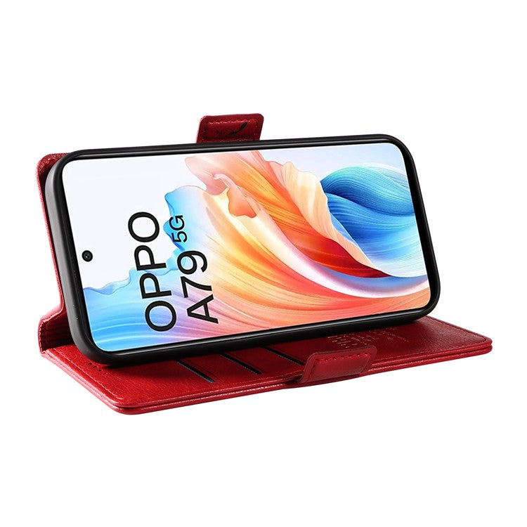 YIKATU YK-007 For Oppo A79 5G / A2 5G Leather Phone Case Litchi Texture Phone Shell - Red