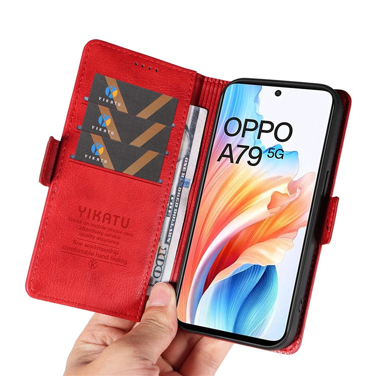 YIKATU YK-007 For Oppo A79 5G / A2 5G Leather Phone Case Litchi Texture Phone Shell - Red