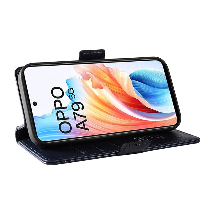 YIKATU YK-007 For Oppo A79 5G / A2 5G Leather Phone Case Litchi Texture Phone Shell - Navy Blue