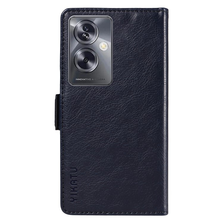 YIKATU YK-007 For Oppo A79 5G / A2 5G Leather Phone Case Litchi Texture Phone Shell - Navy Blue